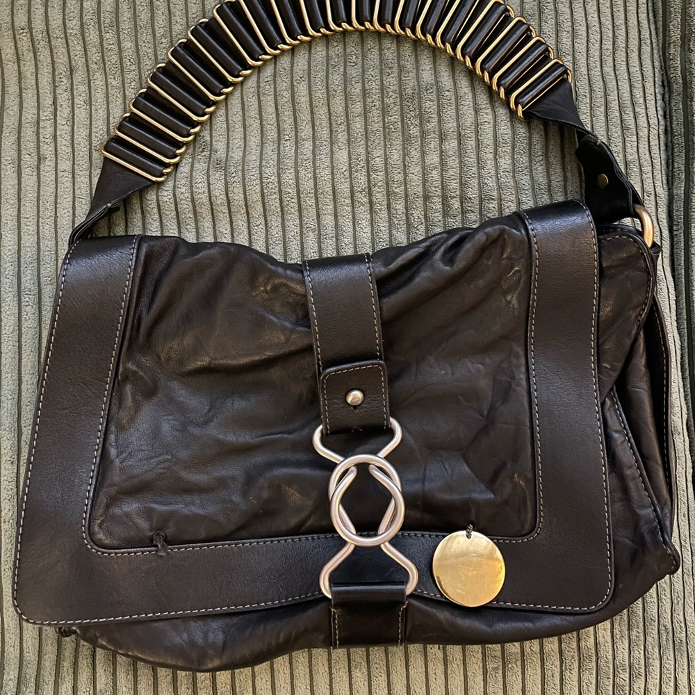 Vintage Chloe Black Leather Shoulder Bag